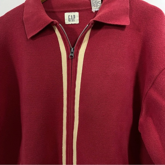 VTG Gap Knit Full Zip Oversized Sweater Men’s Small Unisex Streetwear - Picture 14 of 16